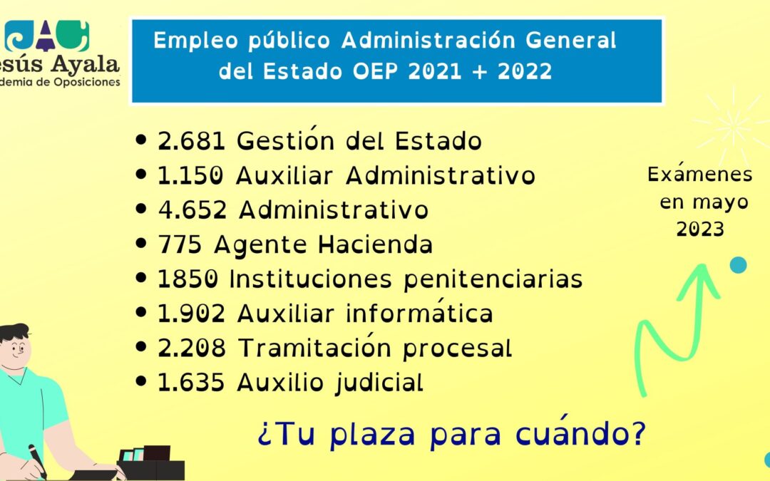 Oportunidad única para aprobar una plaza de empleo público en la Administración del Estado (OEP 2022).