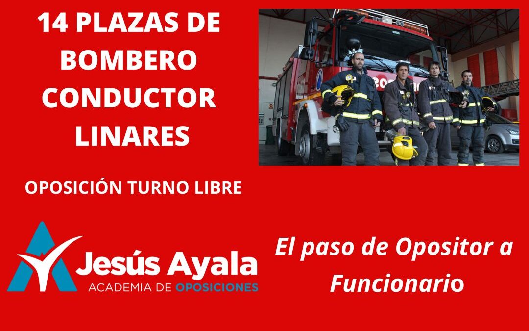 Convocadas 14 Plazas de Bombero Conductor en Linares (Jaén)