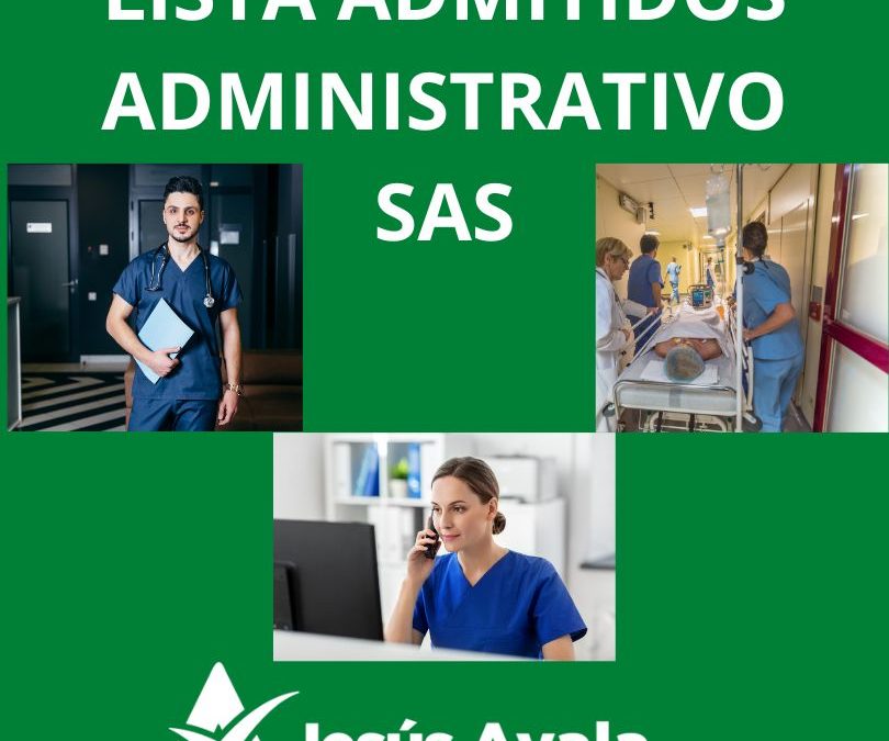 Listas provisionales de admitidos para Administrativo/a del SAS