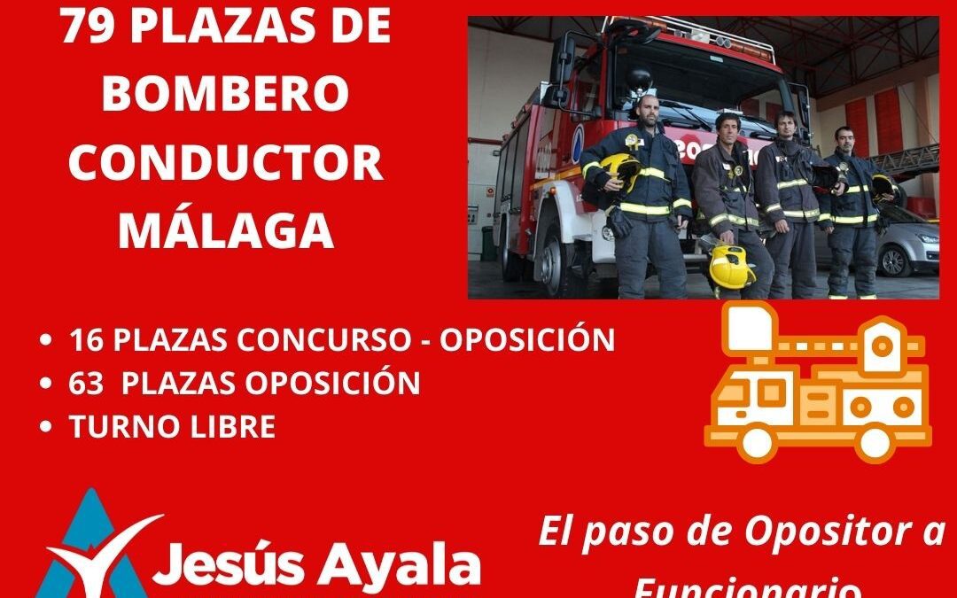 Convocadas 79 plazas de Bombero-Conductor en Málaga