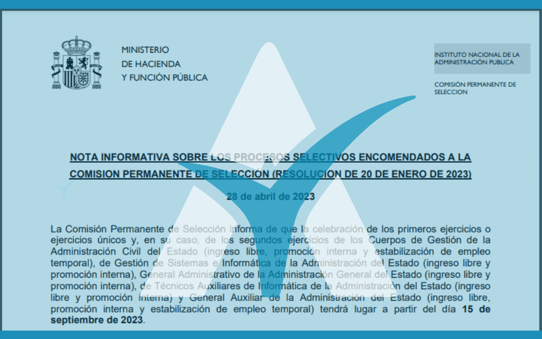 IMPORTANTE-NOTA DEL INAP SOBRE FECHAS DE EXAMEN